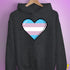 Transgender Pride 8-Bit Pixel Heart Hoodie - Dark Grey Heather